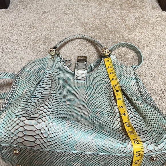 BRAHMIN Elise Opal green Seville collection croc embossed leather bag - Picture 12 of 15